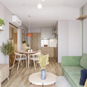 mẫu nội thất căn hộ 50m2