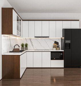 thiết kế tủ bếp gỗ công nghiệp